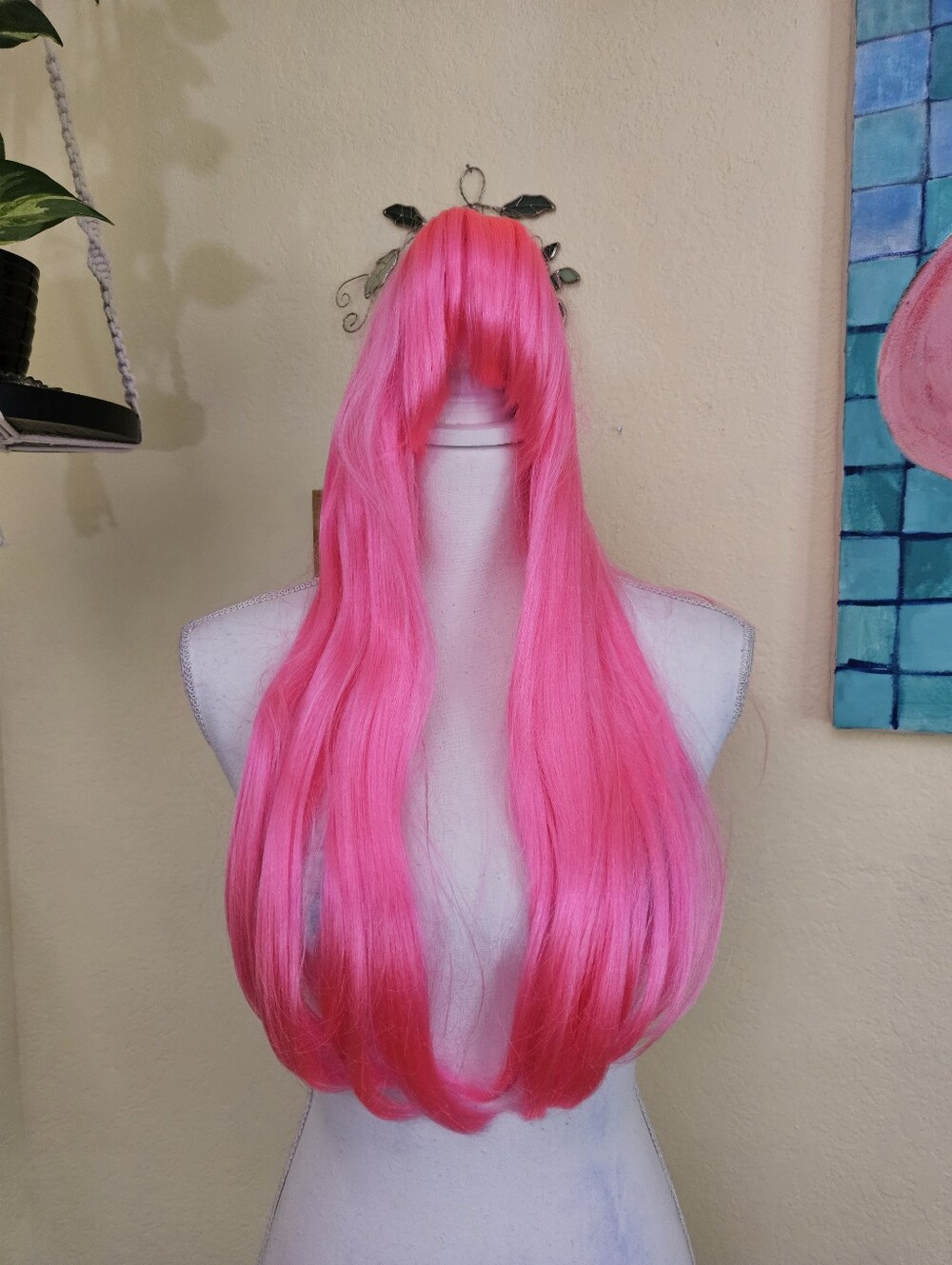 Blush Hair Fantasy - Kelly Pink Explosion Vibrant Long Straight Womens Wig
